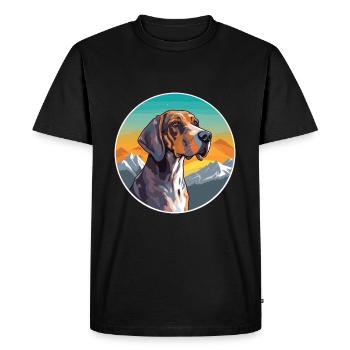 Plott Hound chien race dessin animé Kawaii aquarelle - T-shirt Premium bio Homme - noir - Devant - Nico (187cm)
