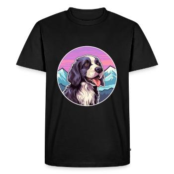Portuguese Watchdog Dog Breed Cartoon Kawaii Water - Men's Premium Organic T-Shirt - black - Front - Nico (187cm)