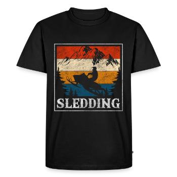 Sledding Ski Holiday Fun - Men's Premium Organic T-Shirt - black - Front - Nico (187cm)