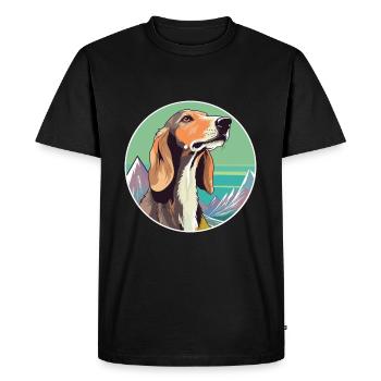 Saluki chien race dessin animé Kawaii aquarelle - T-shirt Premium bio Homme - noir - Devant - Nico (187cm)