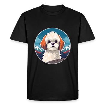 Russe jouet chien race dessin animé Kawaii aquarelle - T-shirt Premium bio Homme - noir - Devant - Nico (187cm)