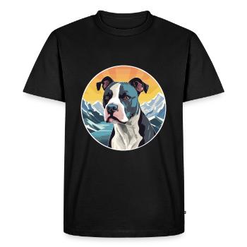 Staffordshire Bull Terrier chien race Cartoon Kawai - T-shirt Premium bio Homme - noir - Devant - Nico (187cm)