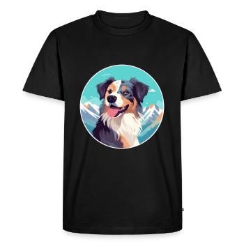 Slovensky Cuvac race de chien dessin animé kawaii watercolo - T-shirt Premium bio Homme - noir - Devant - Nico (187cm)