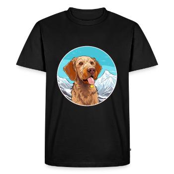 Wirehaired Vizsla Dog Breed Cartoon Kawaii Waterco - Men's Premium Organic T-Shirt - black - Front - Nico (187cm)