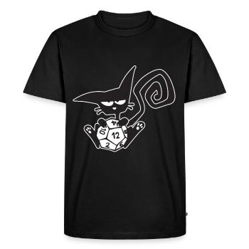 Dice Cat Funny Role Playing Cat RPG - T-shirt Premium bio Homme - noir - Devant - Nico (187cm)