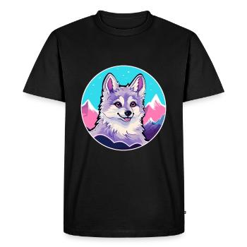 Alaskan Klee Kai Dog Breed Cartoon Kawaii Watercol - Men's Premium Organic T-Shirt - black - Front - Nico (187cm)