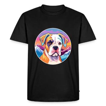 Bouledogue américain chiot chien race dessin animé Kawaii Wa - T-shirt Premium bio Homme - noir - Devant - Nico (187cm)