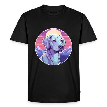 Blue Lacy Dog Breed Cartoon Kawaii Watercolor - Men's Premium Organic T-Shirt - black - Front - Nico (187cm)