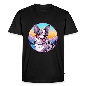 Australian Stumpy Tail Cattle Dog Breed Cartoon Ka - Men's Premium Organic T-Shirt - black - Front - Nico (187cm)