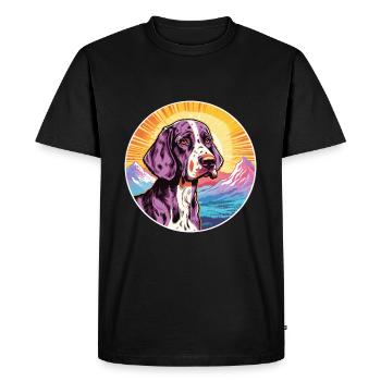 Auvergne Pointer chien race Cartoon Kawaii Watercol - T-shirt Premium bio Homme - noir - Devant - Nico (187cm)