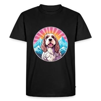 Basset Griffon Vendeen Petit Dog Breed Cartoon Kaw - Men's Premium Organic T-Shirt - black - Front - Nico (187cm)