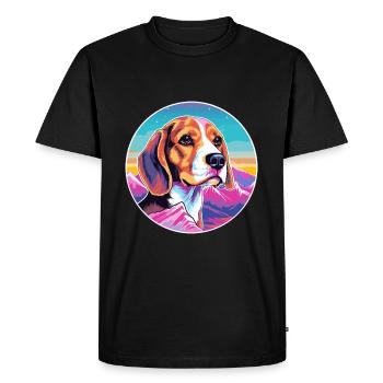 Beagle petit parfum chien race chien dessin animé kawaii - T-shirt Premium bio Homme - noir - Devant - Nico (187cm)