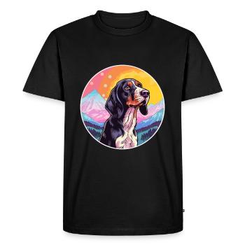 Bluetick Coonhound chien race dessin animé kawaii waterc - T-shirt Premium bio Homme - noir - Devant - Nico (187cm)