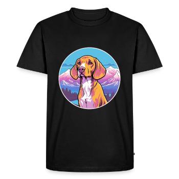 Burgos Pointer chien race dessin animé Kawaii aquarelle - T-shirt Premium bio Homme - noir - Devant - Nico (187cm)