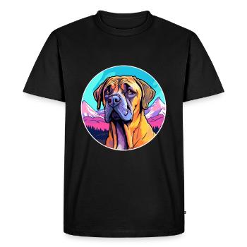 Boerboel chien race dessin animé Kawaii aquarelle - T-shirt Premium bio Homme - noir - Devant - Nico (187cm)
