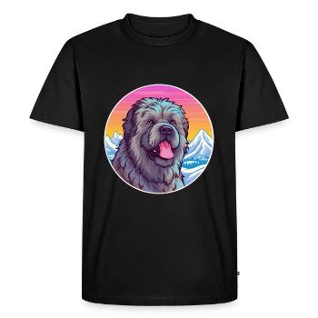 Bouvier Des Flandres Dog Breed Cartoon Kawaii Wate - Men's Premium Organic T-Shirt - black - Front - Nico (187cm)