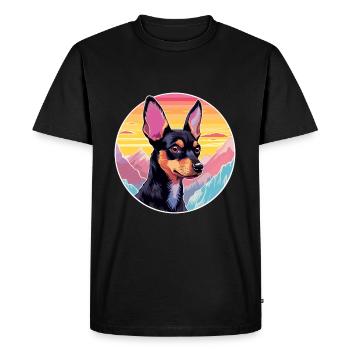 Anglais Toy Terrier chien race Cartoon Kawaii eau - T-shirt Premium bio Homme - noir - Devant - Nico (187cm)