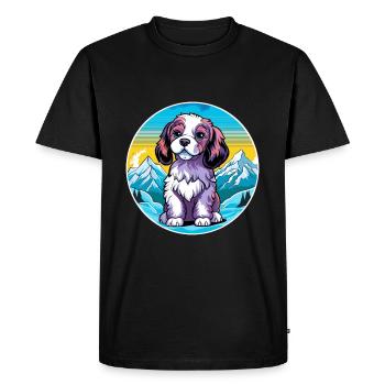 Grand Anglo Français Blanc Et Noir Race De Chien Carto - T-shirt Premium bio Homme - noir - Devant - Nico (187cm)