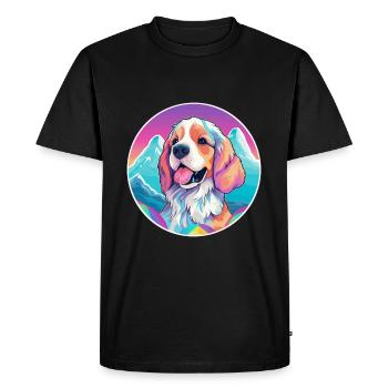 Cesky Fousek chien race dessin animé Kawaii aquarelle - T-shirt Premium bio Homme - noir - Devant - Nico (187cm)