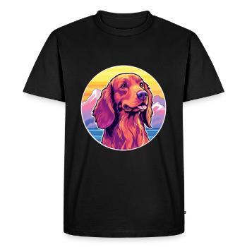 Irlandais rouge Setter chien race Cartoon Kawaii Watercol - T-shirt Premium bio Homme - noir - Devant - Nico (187cm)