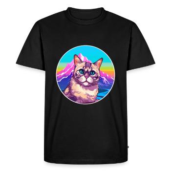 Chypre Chat Coloré Dessin Animé Aquarelle Illustratio - T-shirt Premium bio Homme - noir - Devant - Nico (187cm)