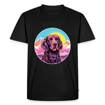 Pudelpointer Dog Breed Cartoon Kawaii Watercolor - Men's Premium Organic T-Shirt - black - Front - Nico (187cm)