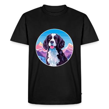 Stabyhoun Stabij Chien Race Cartoon Kawaii Watercol - T-shirt Premium bio Homme - noir - Devant - Nico (187cm)