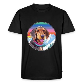 Wirehaired Dachshund Dog Breed Cartoon Kawaii Wate - Men's Premium Organic T-Shirt - black - Front - Nico (187cm)