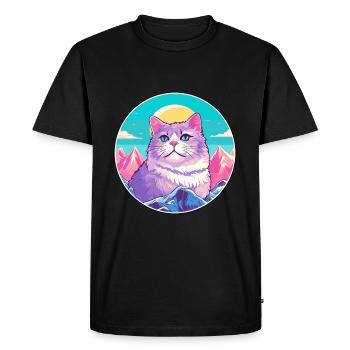 Australien Brume Chat Coloré Dessin Animé Aquarelle Il - T-shirt Premium bio Homme - noir - Devant - Nico (187cm)