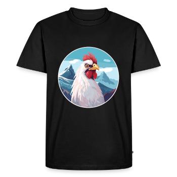 Poulet Aquarelle Dessin Animé Kawaii Animal De Compagnie Animal Couleur - T-shirt Premium bio Homme - noir - Devant - Nico (187cm)