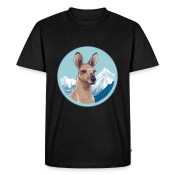Kangourou Aquarelle Dessin Animé Kawaii Animal Animal Colo - T-shirt Premium bio Homme - noir - Devant - Nico (187cm)