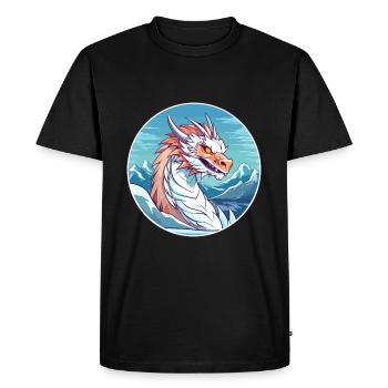 Dragon Aquarelle Dessin Animé Kawaii Animal De Compagnie Colorf - T-shirt Premium bio Homme - noir - Devant - Nico (187cm)
