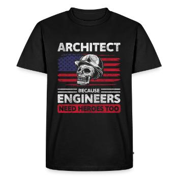 Architecte Constructeur - T-shirt Premium bio Homme - noir - Devant - Nico (187cm)