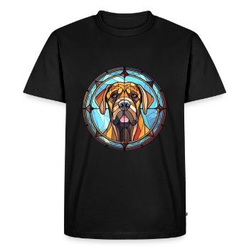 Alpine Mastiff Dog Breed Stained Glass Colorful Wa - Men's Premium Organic T-Shirt - black - Front - Nico (187cm)