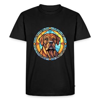Mastiff brésilien chien race vitrail coloré - T-shirt Premium bio Homme - noir - Devant - Nico (187cm)