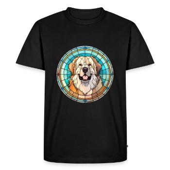Chien de berger caucasien race vitrail Colorfu - T-shirt Premium bio Homme - noir - Devant - Nico (187cm)