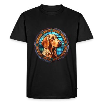 Cao De Castro Laboreiro chien race vitrail Co - T-shirt Premium bio Homme - noir - Devant - Nico (187cm)