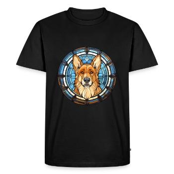 Chien de berger des Carpates race vitrail Colorf - T-shirt Premium bio Homme - noir - Devant - Nico (187cm)