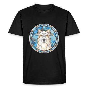 Chien esquimau canadien race vitrail coloré W - T-shirt Premium bio Homme - noir - Devant - Nico (187cm)