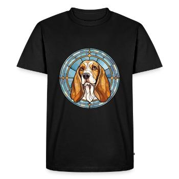 Canarian Warren Hound chien race vitrail Colo - T-shirt Premium bio Homme - noir - Devant - Nico (187cm)