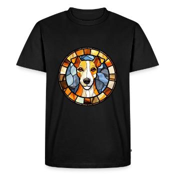Chilien Fox Terrier chien race vitrail Colorf - T-shirt Premium bio Homme - noir - Devant - Nico (187cm)