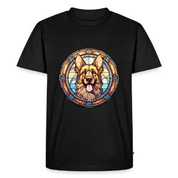 Drentse Patrijshond chien race vitrail Colorf - T-shirt Premium bio Homme - noir - Devant - Nico (187cm)