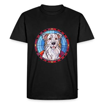 Chien de berger croate chien race vitrail coloré - T-shirt Premium bio Homme - noir - Devant - Nico (187cm)