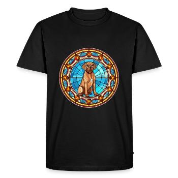 Dutch Smoushond Dog Breed Stained Glass Colorful W - Men's Premium Organic T-Shirt - black - Front - Nico (187cm)