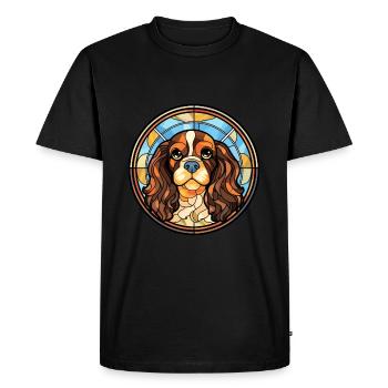 Anglais jouet épagneul chien race vitrail Colorf - T-shirt Premium bio Homme - noir - Devant - Nico (187cm)