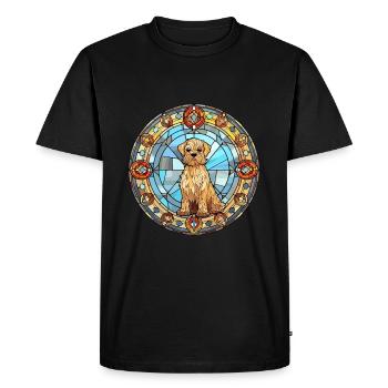 Grand Griffon Vendeen Dog Breed Stained Glass Colo - Men's Premium Organic T-Shirt - black - Front - Nico (187cm)