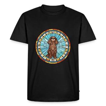 Griffon Nivernais chien race vitrail coloré - T-shirt Premium bio Homme - noir - Devant - Nico (187cm)