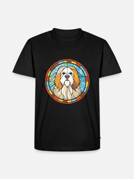 Himalaya fårehund hund race farvet glas colorfu - Herre Premium økologisk T-shirt - sort