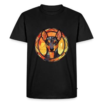 Manchester Terrier chien race vitrail Colorfu - T-shirt Premium bio Homme - noir - Devant - Nico (187cm)