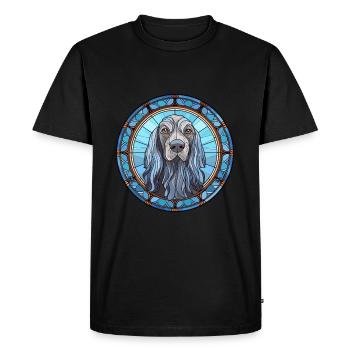 Griffon Bleu De Gascogne chien race vitrail C - T-shirt Premium bio Homme - noir - Devant - Nico (187cm)